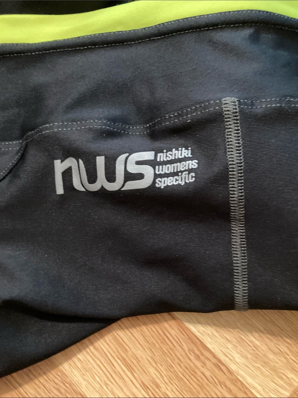 Nishiki Women's Black Bike Shorts with Lime Waistband